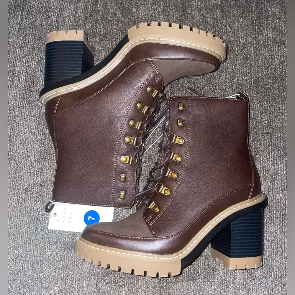 Brand New Women’s Size 7 A New Day Brown Tessa Boots Shoes
